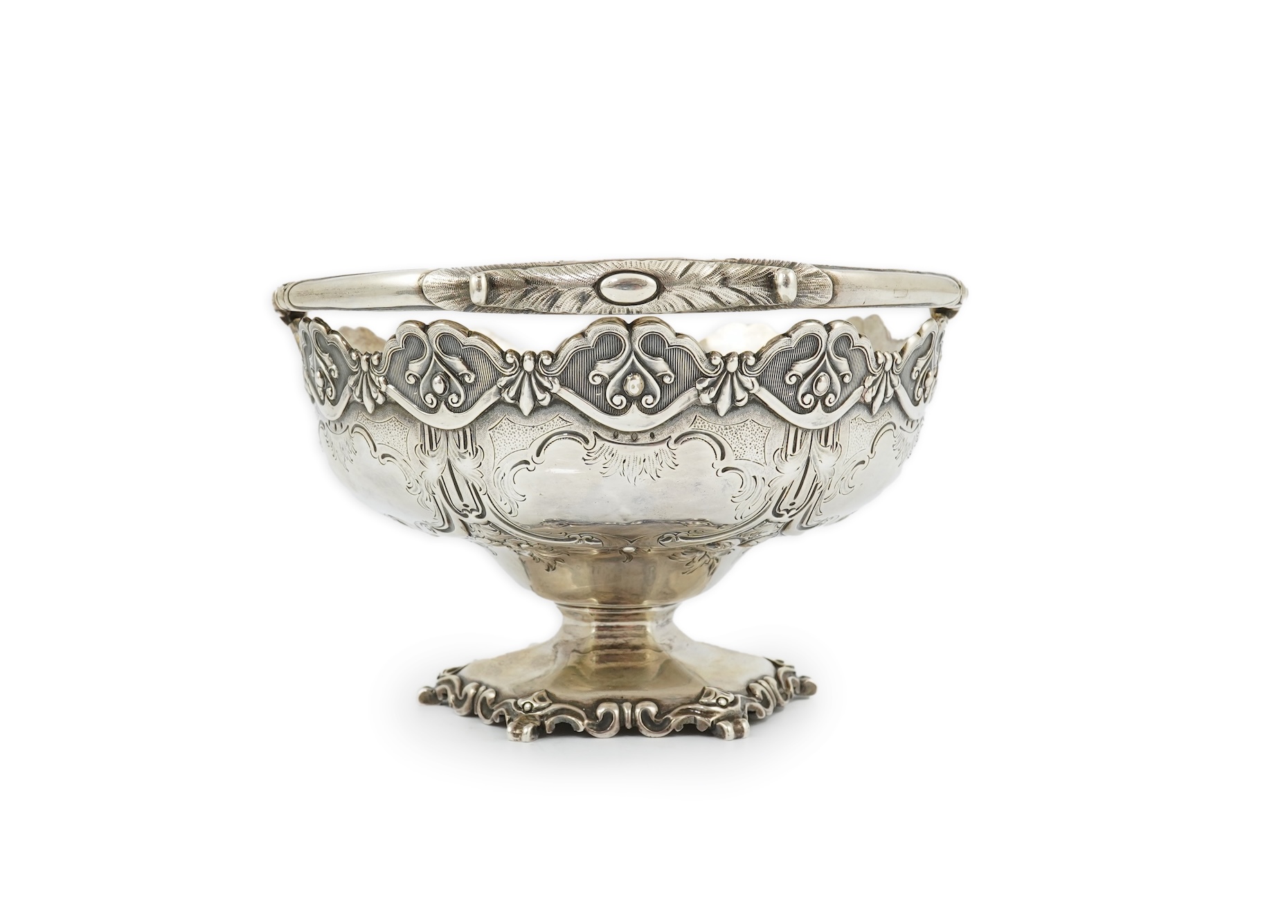 A Victorian silver circular basket, by Daniel & Charles Houle